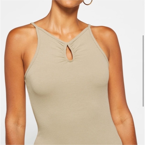 LNA Alsi Rib Mini Dress in Pale Khaki NWT - Picture 3 of 7